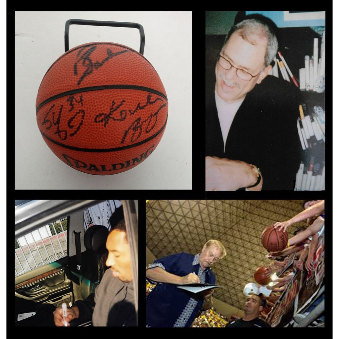 Kobe Bryant Jerry Buss Phil Jackson Shaquille O'Neal mini basketball signed with proof