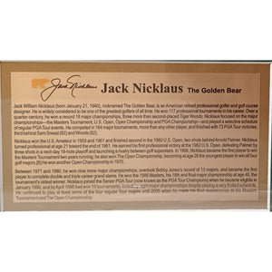 Jack Nicklaus signed and and inscribed with his six Masters championships Master's flag framed with proof