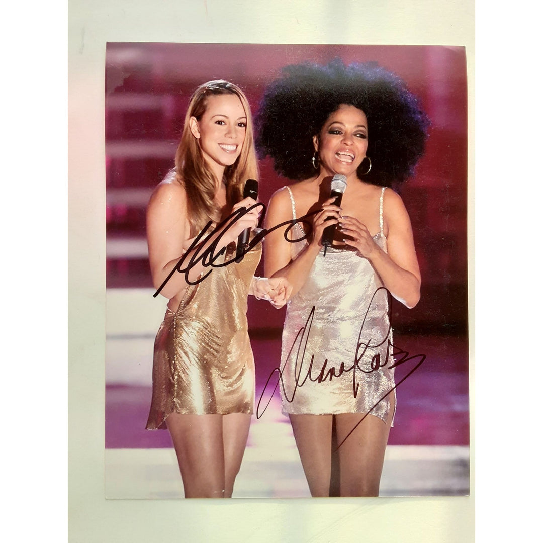 Diana Ross and Mariah Carey 8 x 10 signed photo