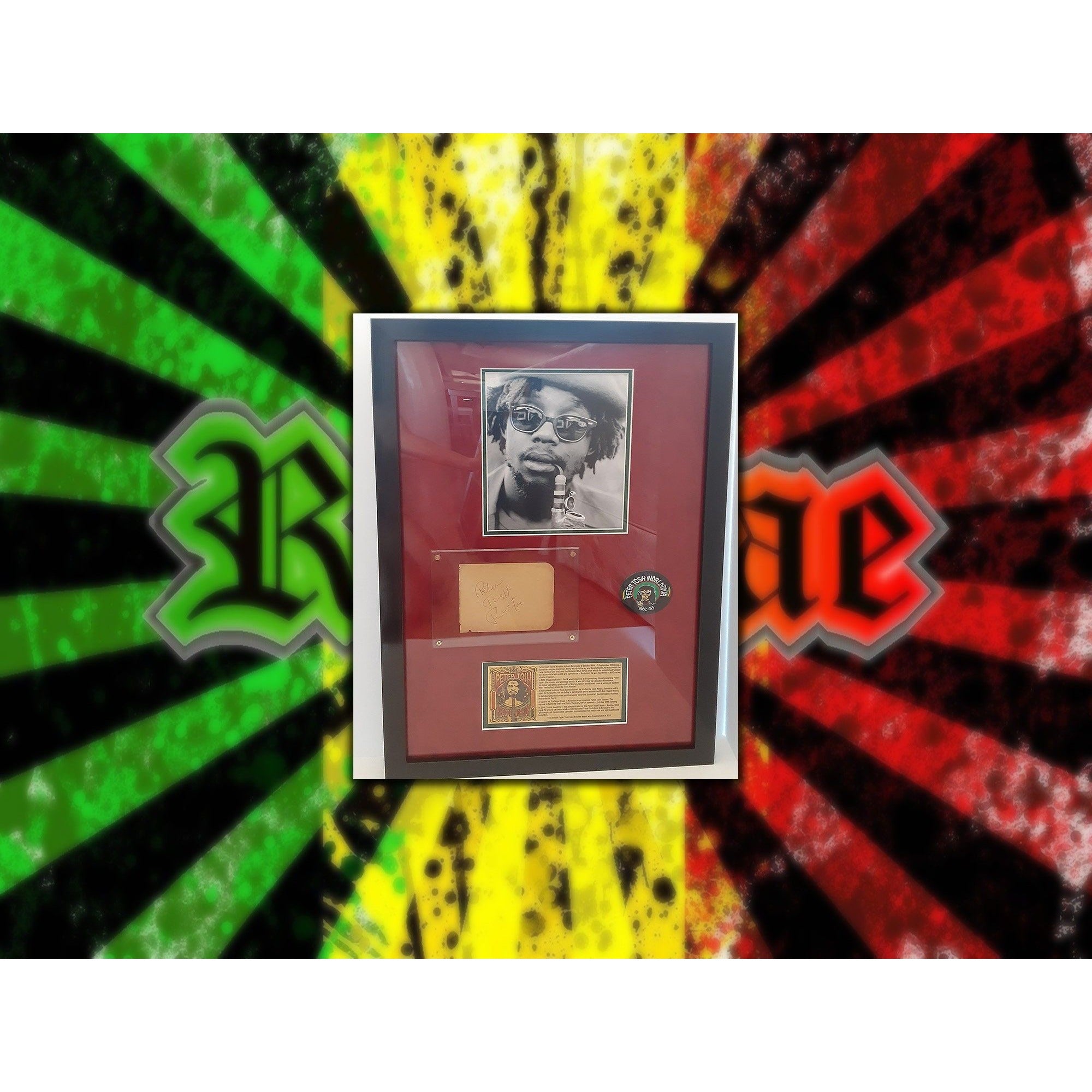 Peter Tosh reggae legend signed cut with museum-quality frame with proof - Awesome Artifacts 