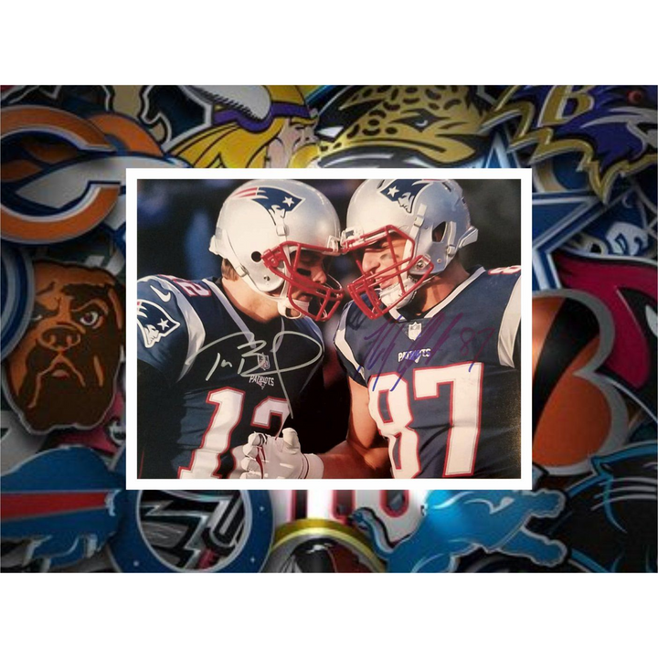 Rob Gronkowski and Tom Brady 8x10 photo signed with proof