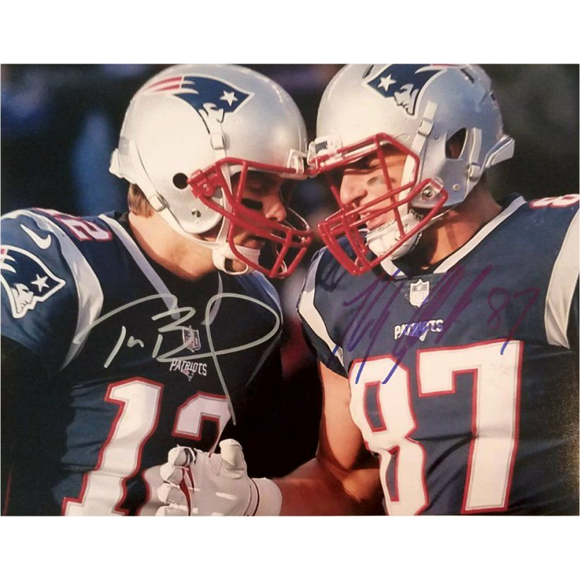 Rob Gronkowski and Tom Brady 8x10 photo signed with proof