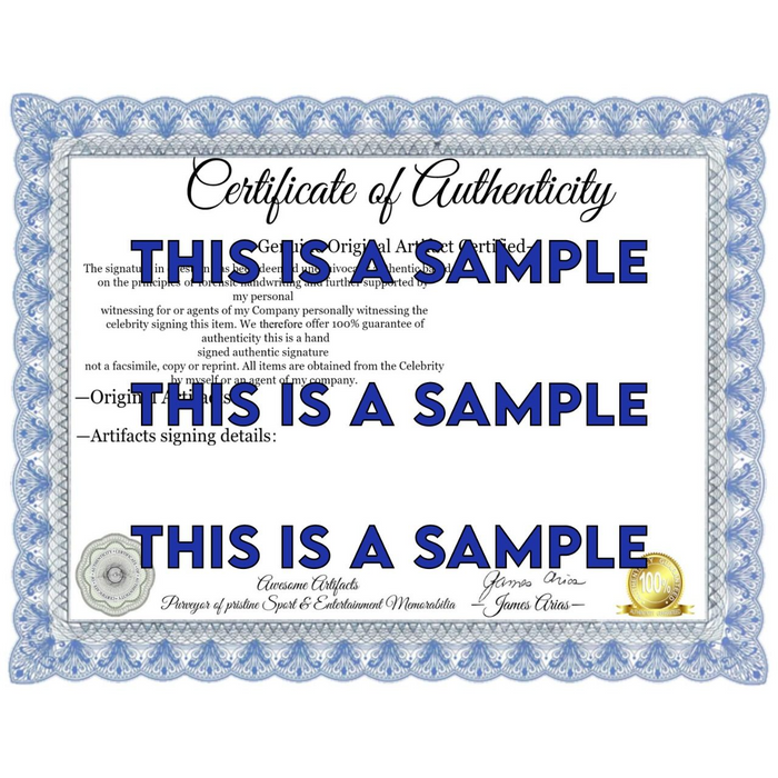 Certificate of Authenticity for Rob Gronkowski and Tom Brady 8x10 photo signed with proof