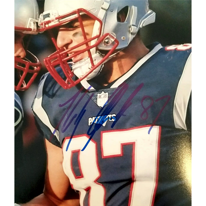 Rob Gronkowski and Tom Brady 8x10 photo signed with proof