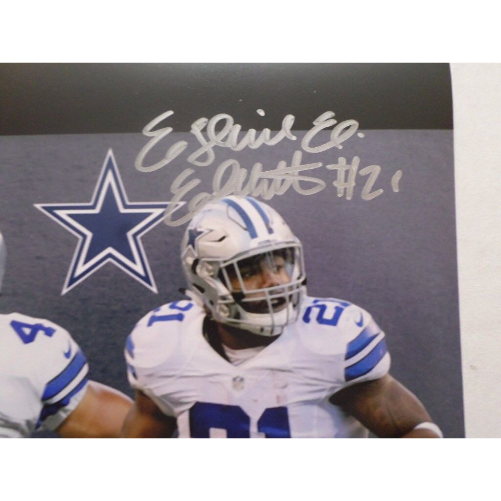 Ezekiel Elliott and Dak Prescott 8 by 10 signed photo