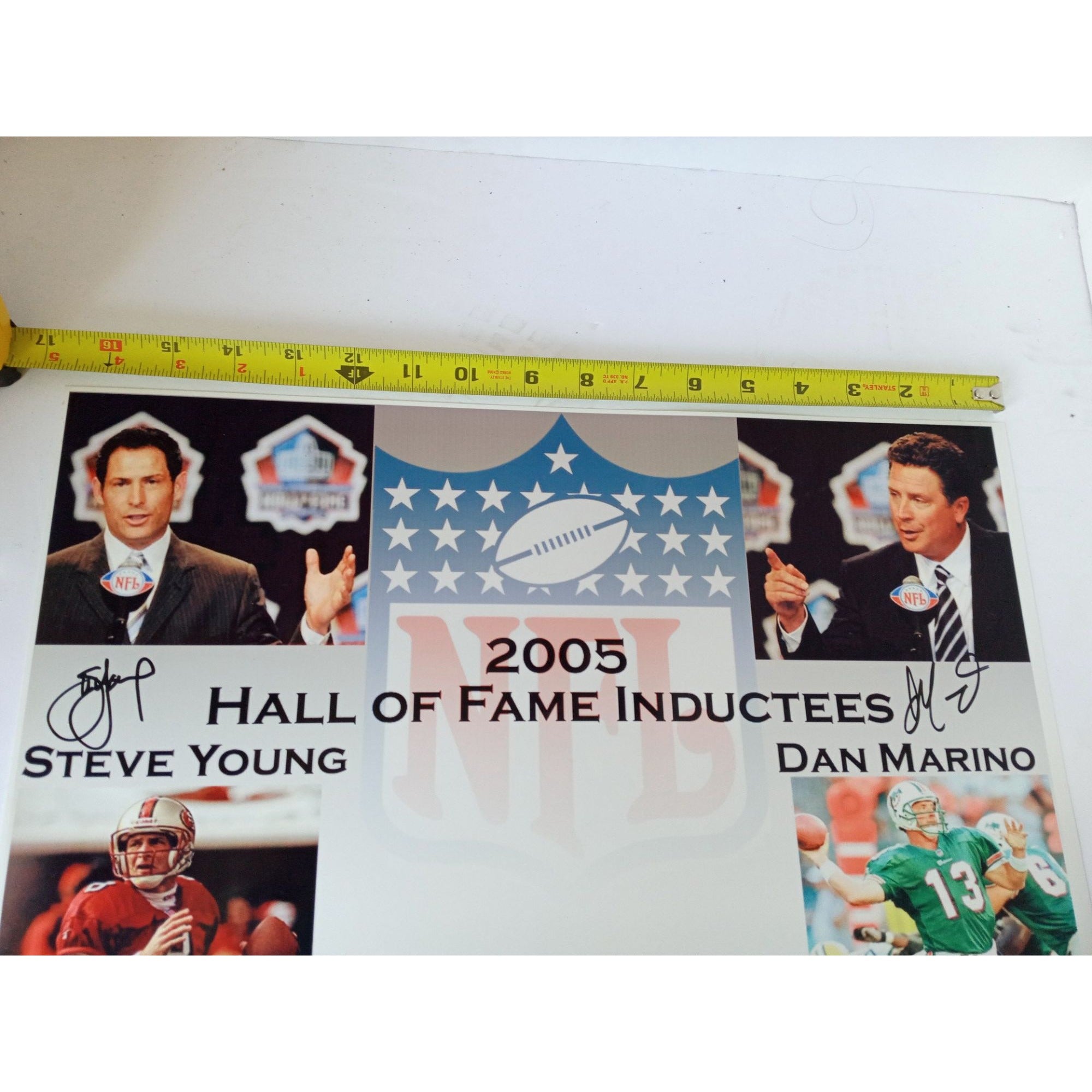 Dan Marino and Steve Young 11 x 17 signed photo with proof