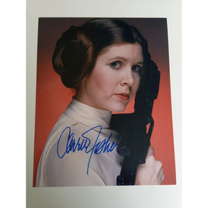 Carrie Fisher Princess Leia Star Wars 8 by 10 signed photo with proof