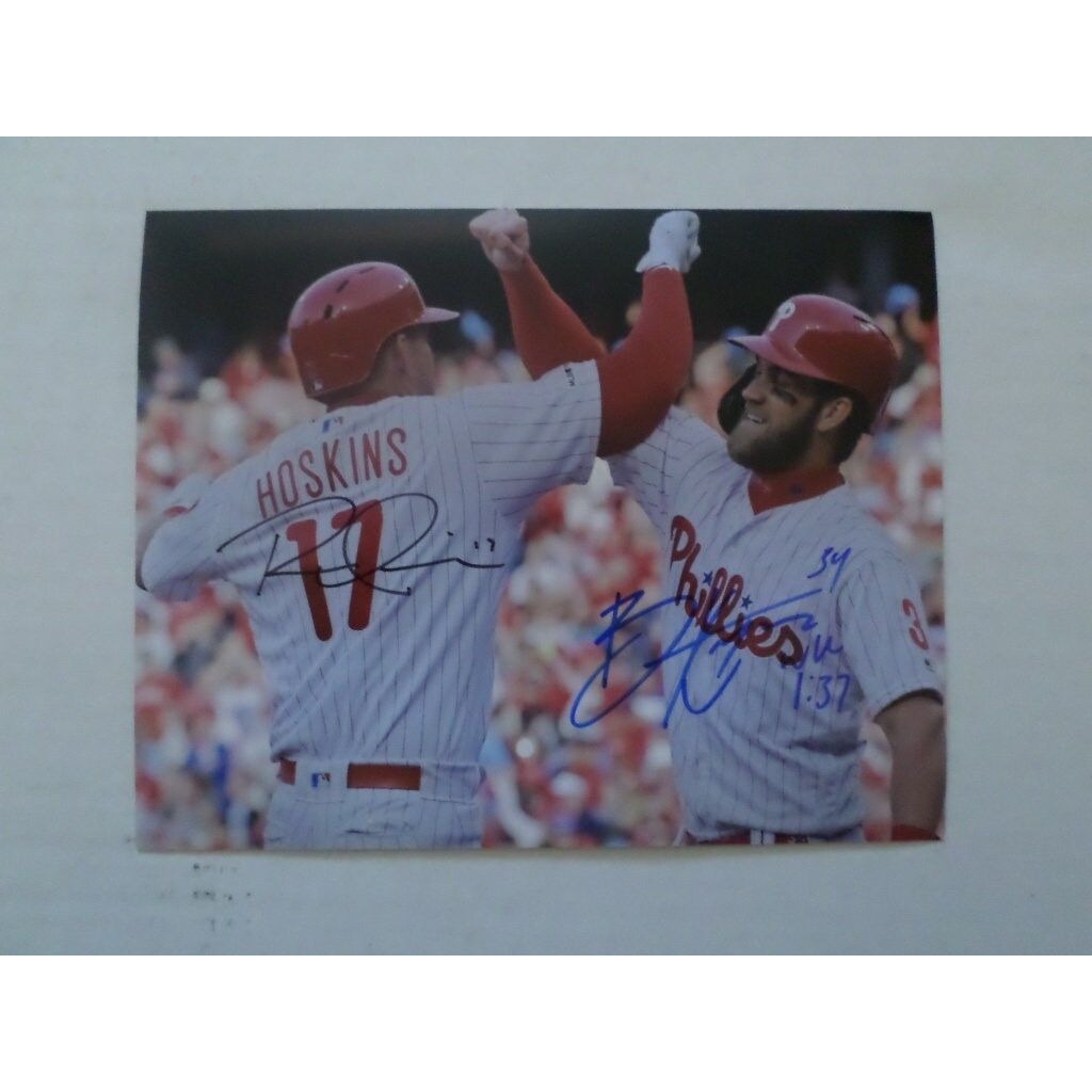 Rhys Hoskins Bryce Harper 8 x 10 signed photo - Awesome Artifacts 