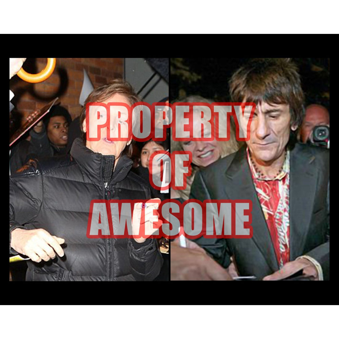 Paul McCartney and Ronnie Wood 8 x 10 signed photo with proof - Awesome Artifacts 