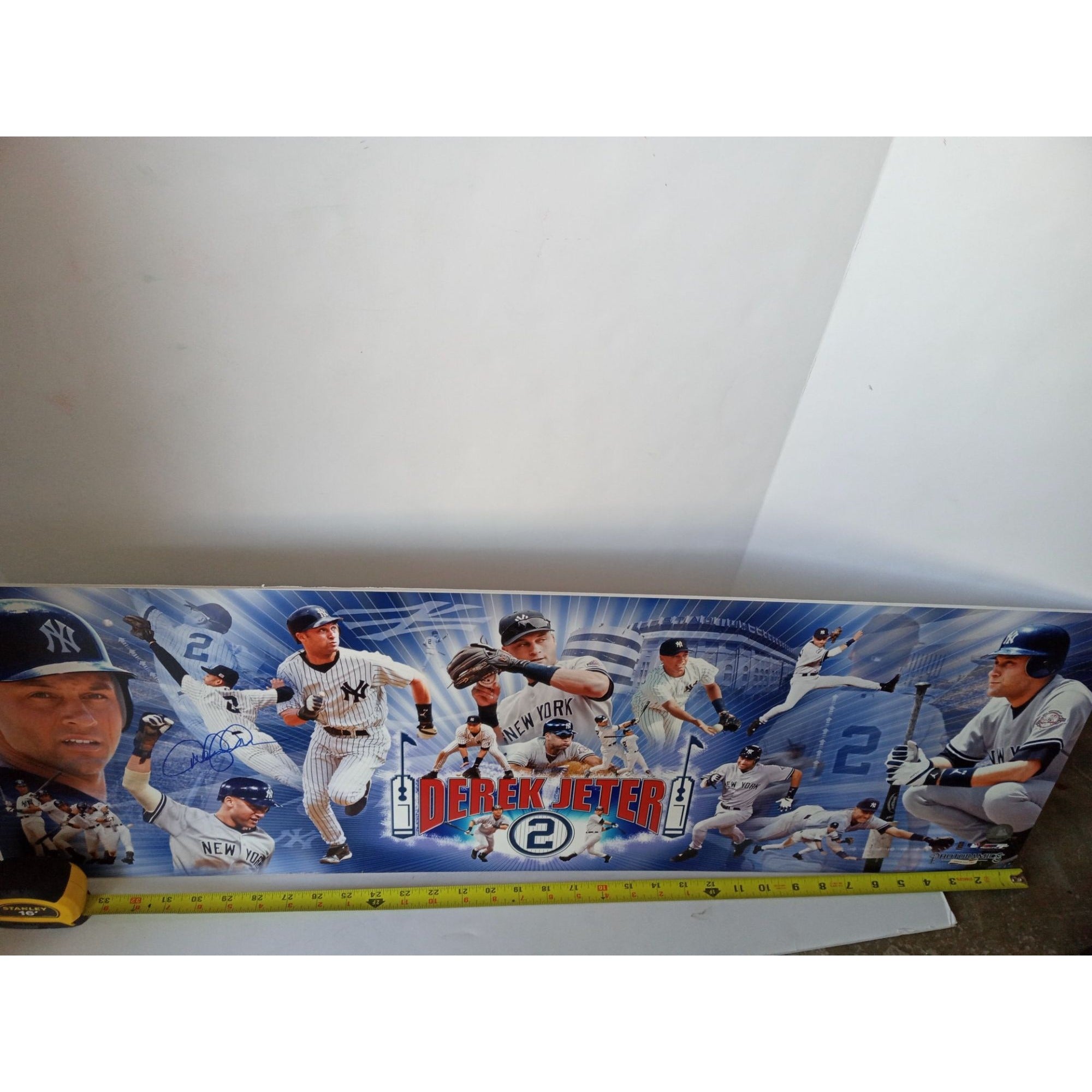 Derek Jeter 35 x 10 mounted photo signed with proof