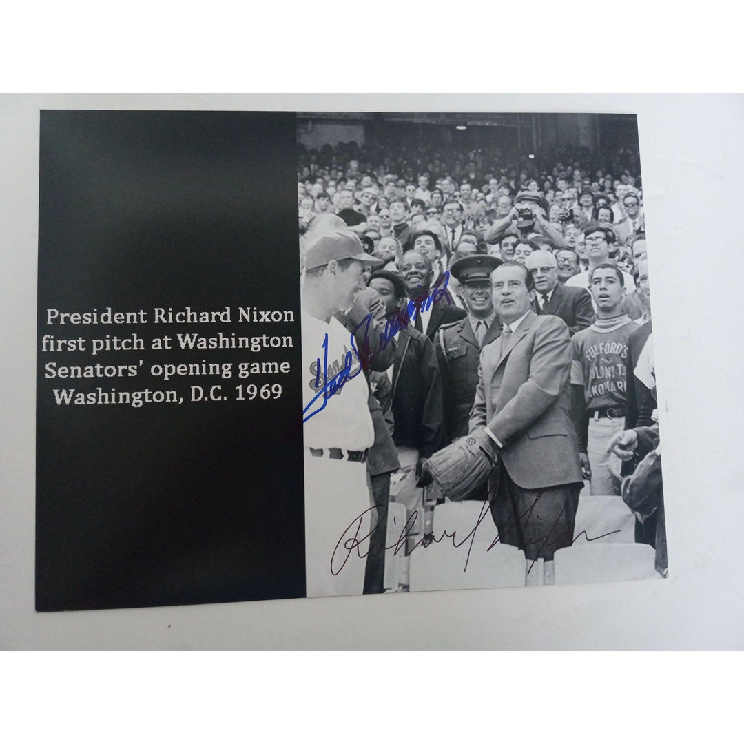 Ted Williams and Richard Nixon 8x10 photo signed with proof - Awesome Artifacts 