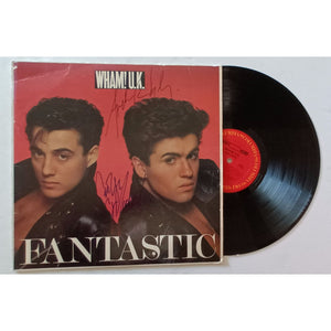 Wham George Michael, Andrew Ridgeley "Fantastic" LP signed with proof