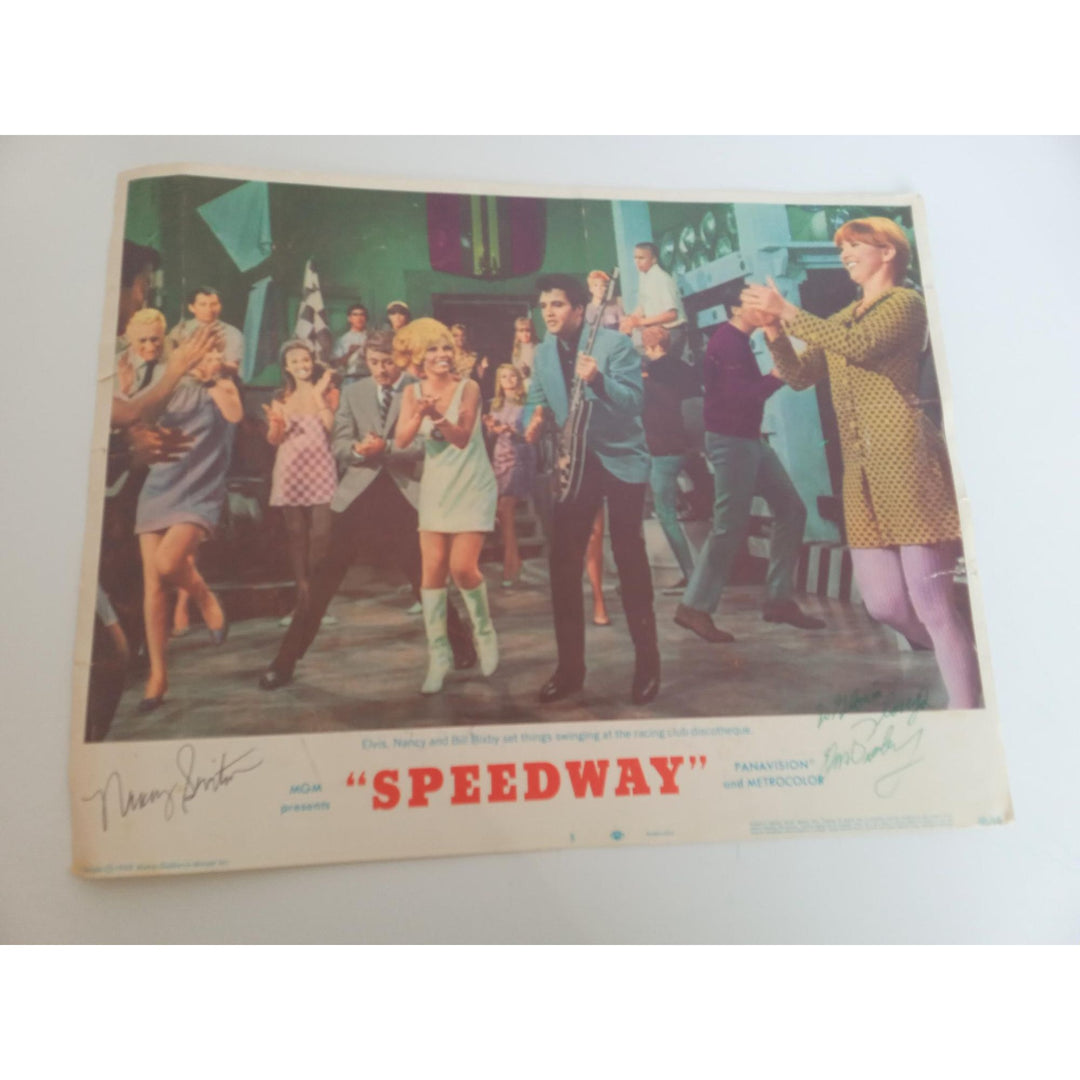 Elvis Presley Nancy Sinatra Speedway 1968 Cinema Lobby card original signed