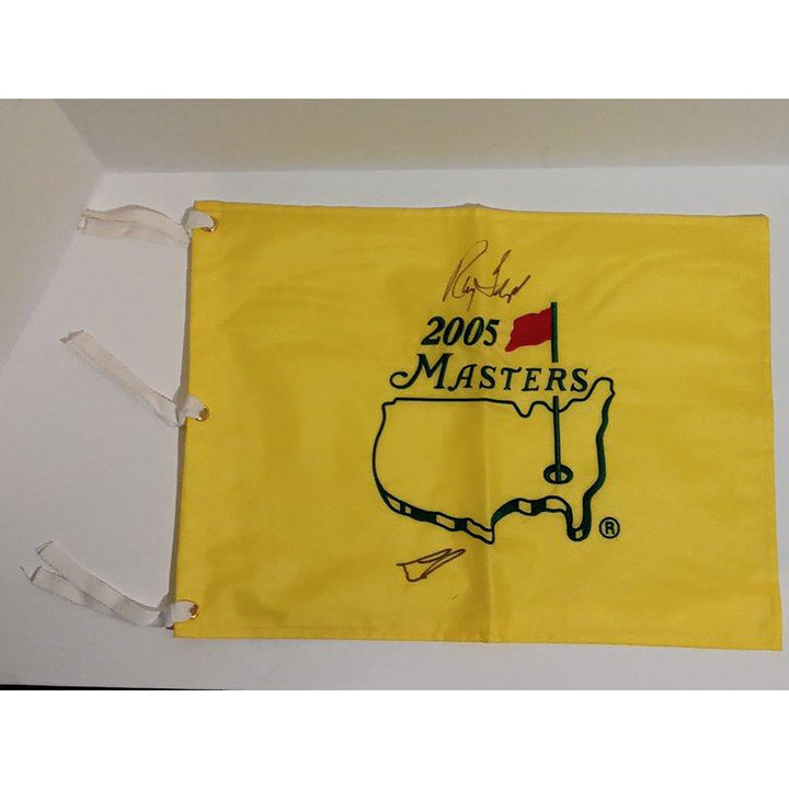 Raymond Floyd Masters flag signed with Ernie Els - Awesome Artifacts 