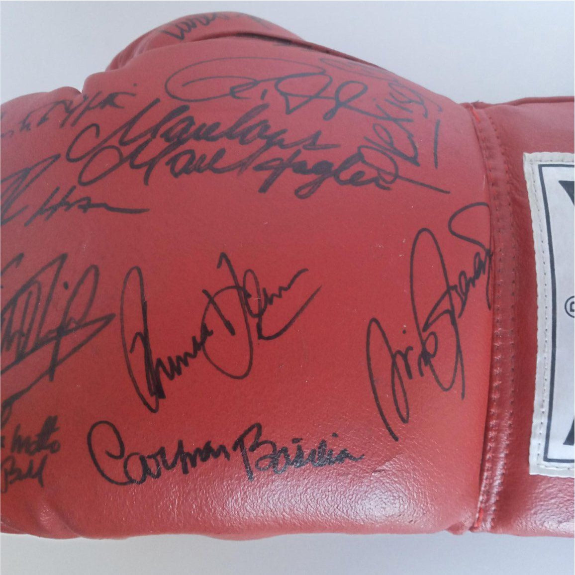 Jake LaMotta Marvin Hagler Carmen Basilio boxing Legend signed glove with proof