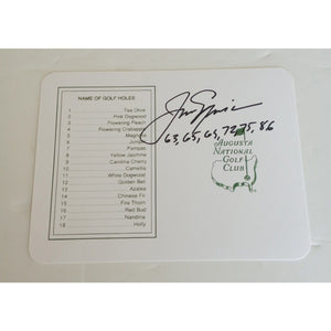 Jack Nicklaus Masters Golf scorecard signed with proof