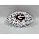 Load image into Gallery viewer, Georgia Bulldogs 2021-22 national champions Stetson Bennett, Kirby Smart, Brock Bowers team signed football with proof with free case
