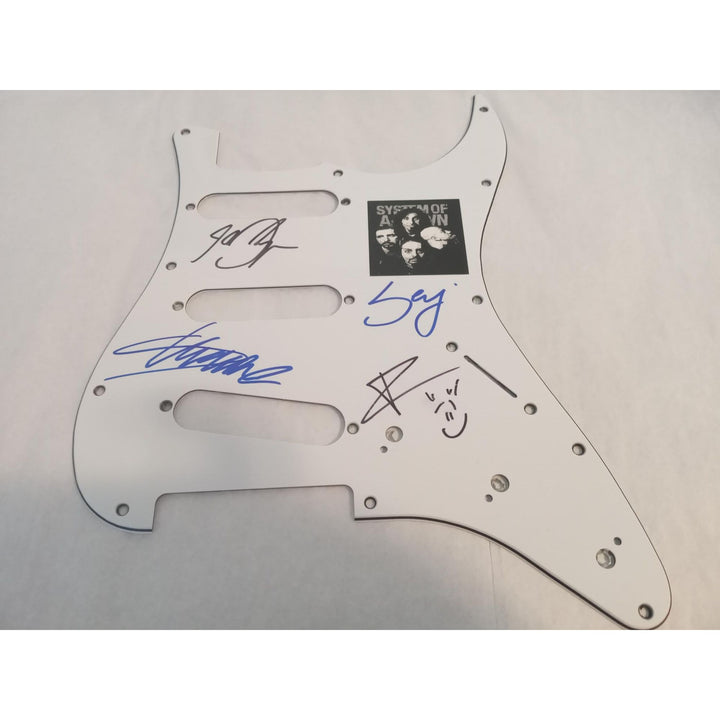 System of a Down Serj Tankian Daron Malakian Shavo Odadjian and John Dolmayan guitar pickguard signed with proof