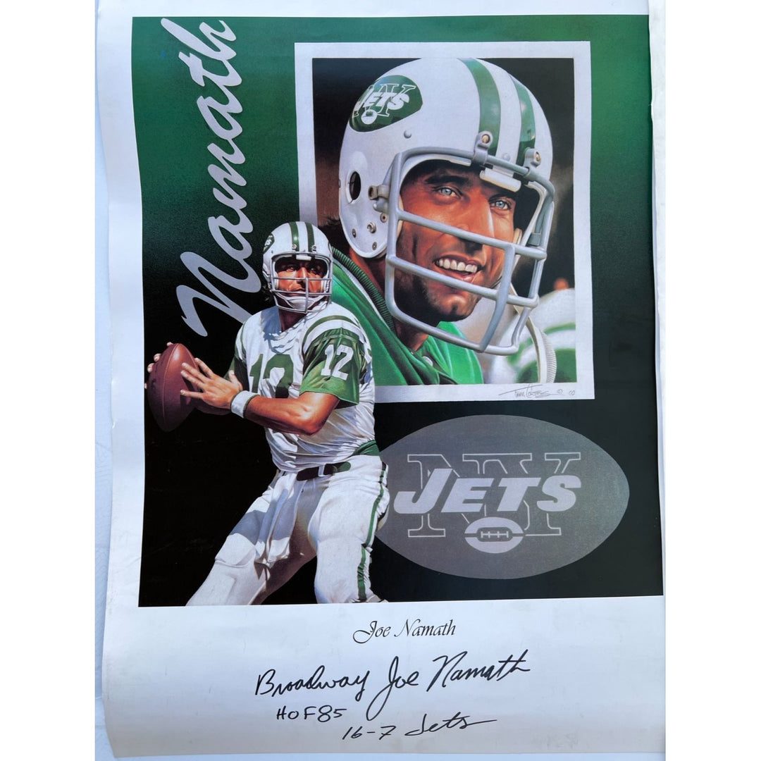 Joe Namath New York Jets 16x20 lithograph signed with proof