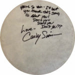 Load image into Gallery viewer, Carly Simon tambourine signed with lyrics
