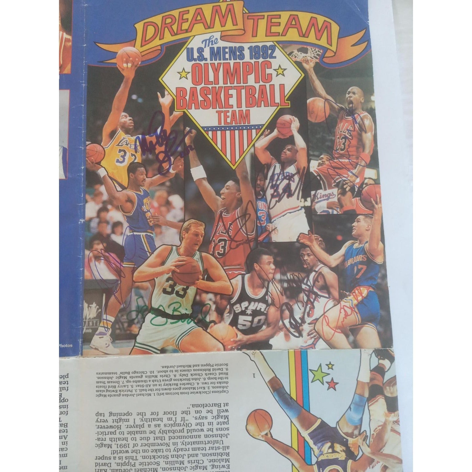 Michael Jordan, Larry Bird, Charles Barkley, Magic Johnson, Dream Team digned jersey with proof