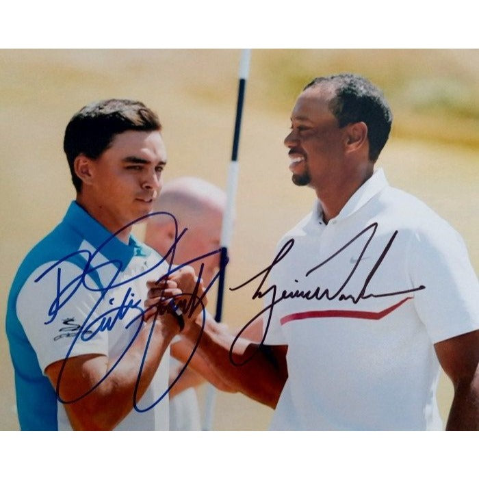 Rickie Fowler and Tiger Woods 8 x 10 photo signed with proof - Awesome Artifacts 