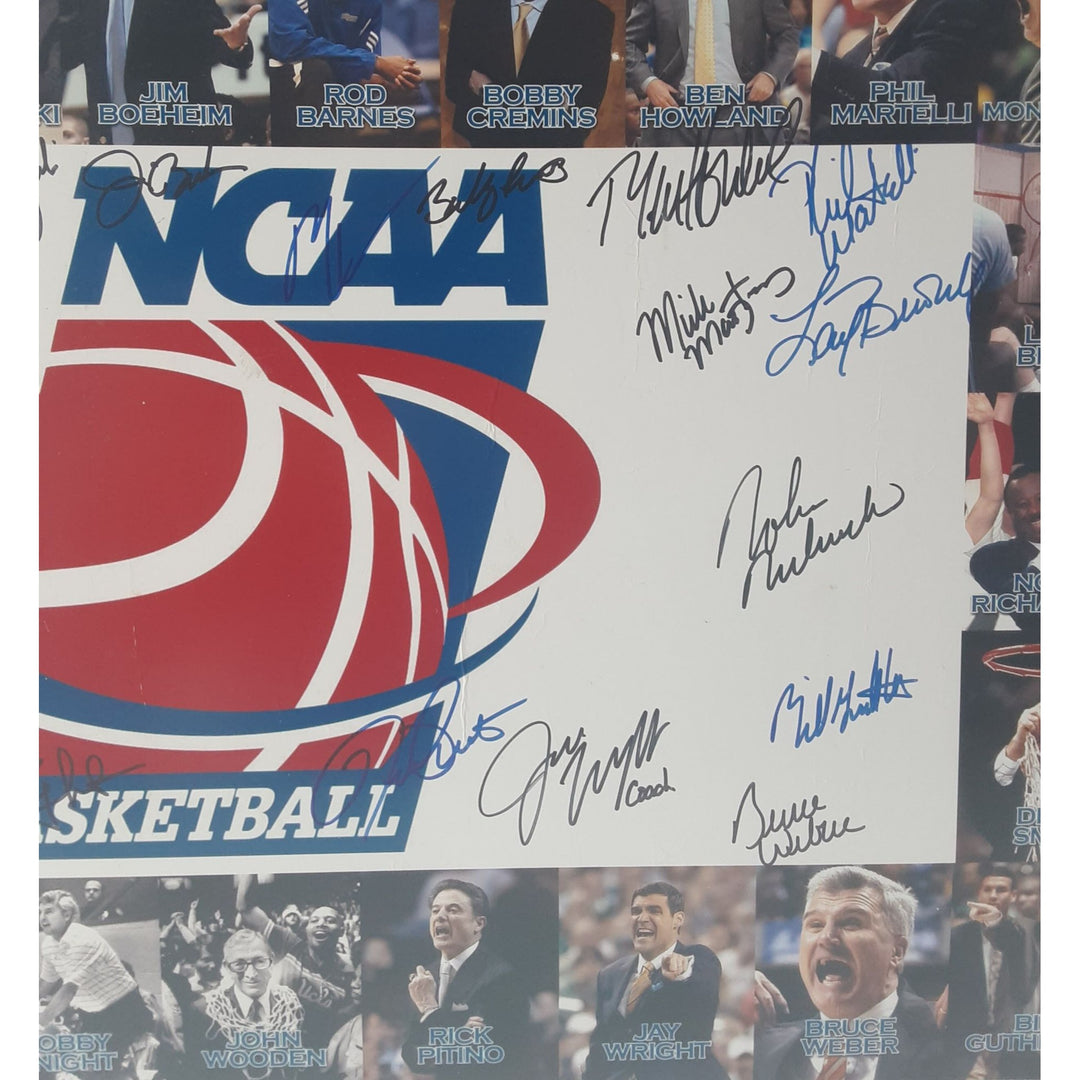 Mike Krzyzewski, Bobby Knight NCAA 24 all time great coaches signed with proof - Awesome Artifacts 