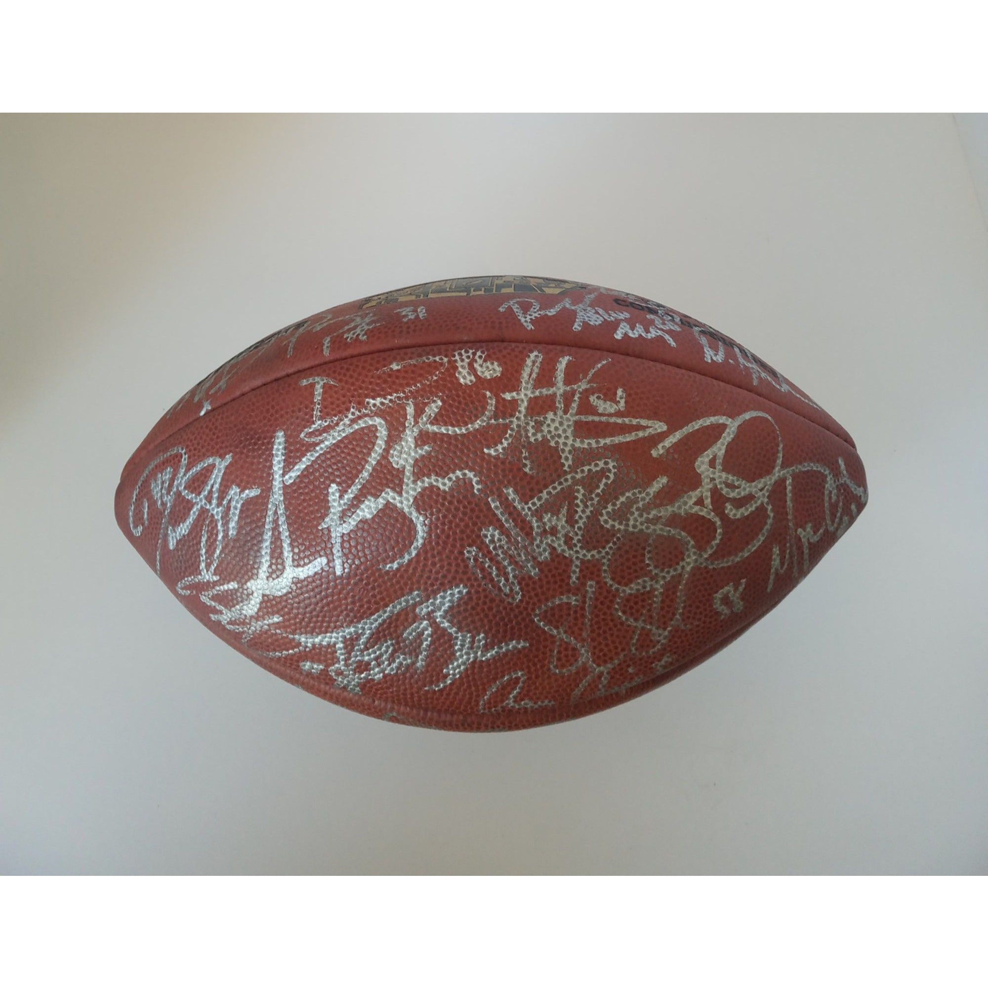 Drew Brees New Orleans Saints Super Bowl team signed football with proof