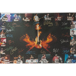 Load image into Gallery viewer, David Gilmour, Jimmy Page, Eddie Van Halen, 20x30 photo signed by 20 guitar legends signed with proof
