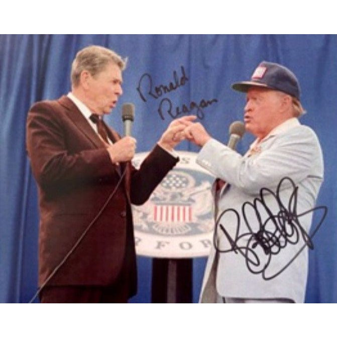 President Ronald Reagan and Bob Hope 8 x 10 photo signed - Awesome Artifacts 