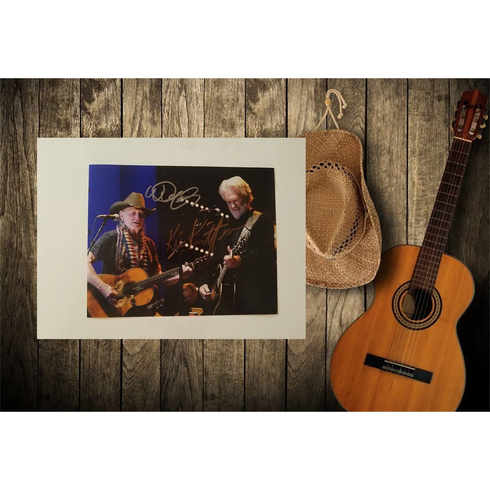 Willie Nelson and Kris Kristofferson 8 x 10 signed photo - Awesome Artifacts 