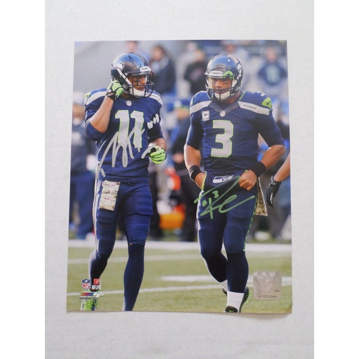 Seattle Seahawks Russell Wilson and Percy Harvin 8 by 10 signed photo - Awesome Artifacts 