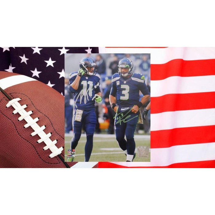 Seattle Seahawks Russell Wilson and Percy Harvin 8 by 10 signed photo