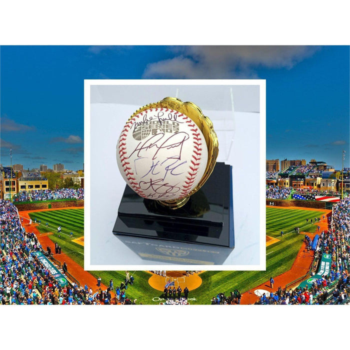 David Ortiz Curt Schilling Dustin Pedroia Mike Lowell Kevin Youkilis MLB baseball signed with proof with free case