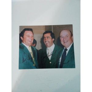 Severiano Ballesteros, Sam Snead and Raymond Floyd 8 by 10 signed photo with proof
