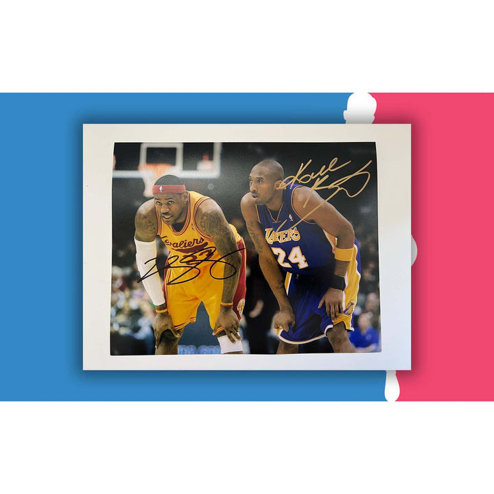 Kobe Bryant and LeBron James vintage 8x10 photo signed with proof