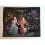Load image into Gallery viewer, Emilia Clarke, Kit Harington, Nathalie Emmanuel, Game of Thrones cast signed 8x10 with proof
