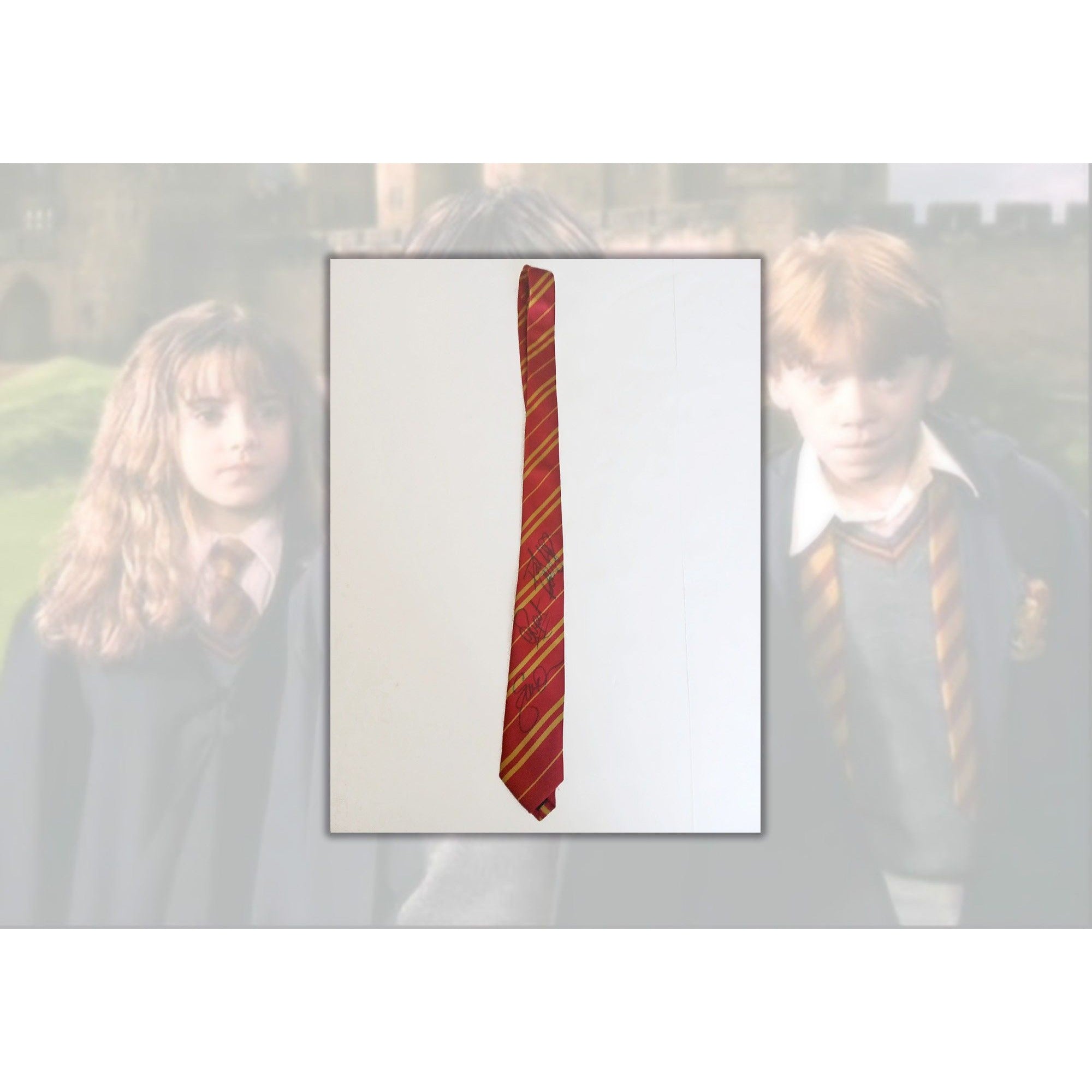 Harry Potter tie Emma Watson, Rupert Grint, Daniel Radcliffe signed with proof