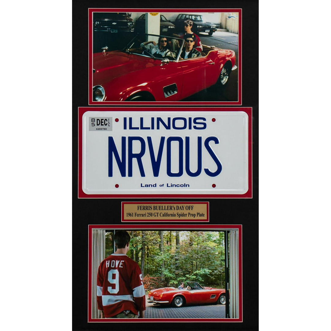 Ferris Bueller's Day Off original licence plate signed Matthew Broderick John Hughes Jennifer Grey Charlie Sheen Ben Stein