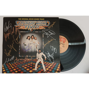 Saturday Night Fever LP signed by cast & Bee Gees