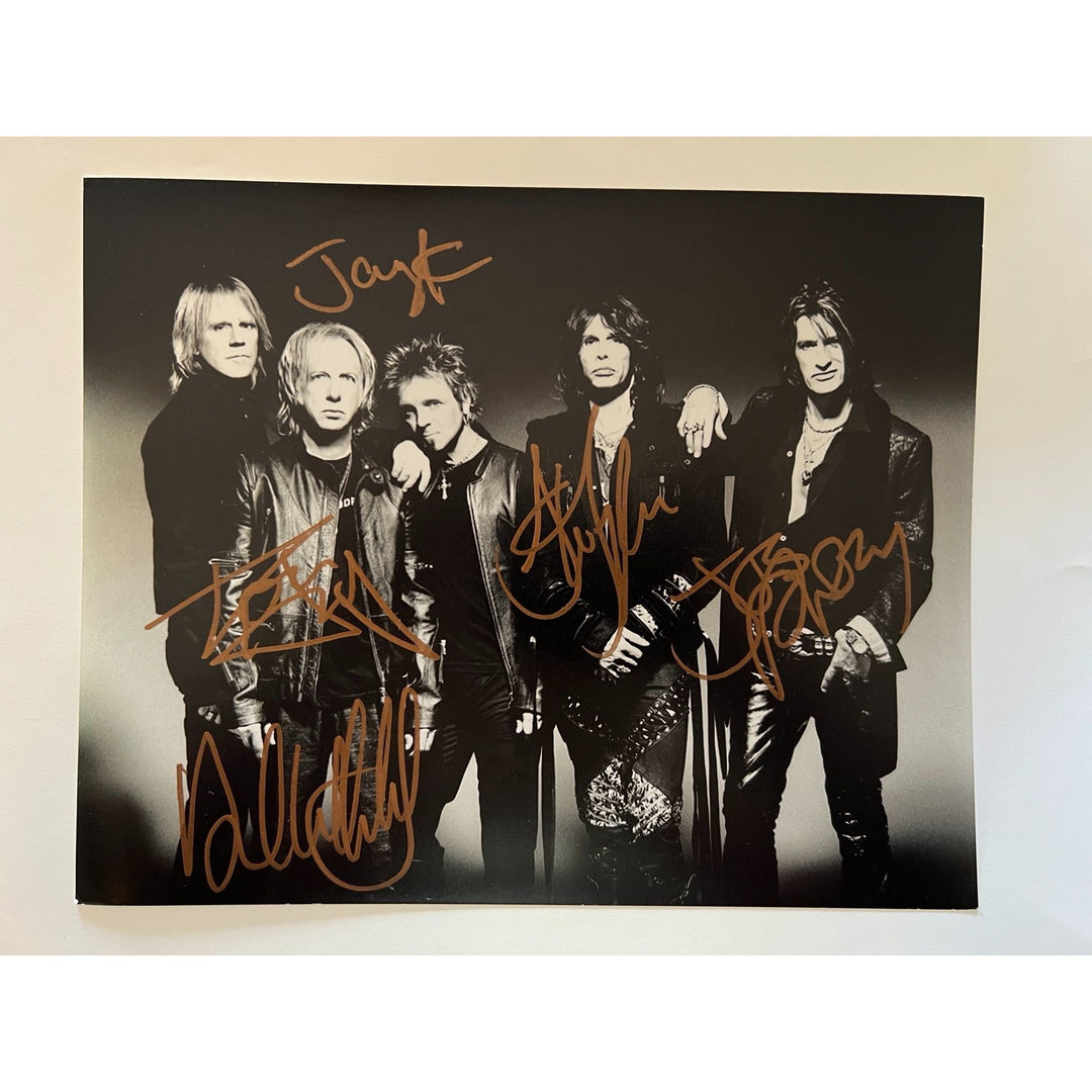 Aerosmith Stephen Tyler Joe Perry band signed 8x10 photo with proof