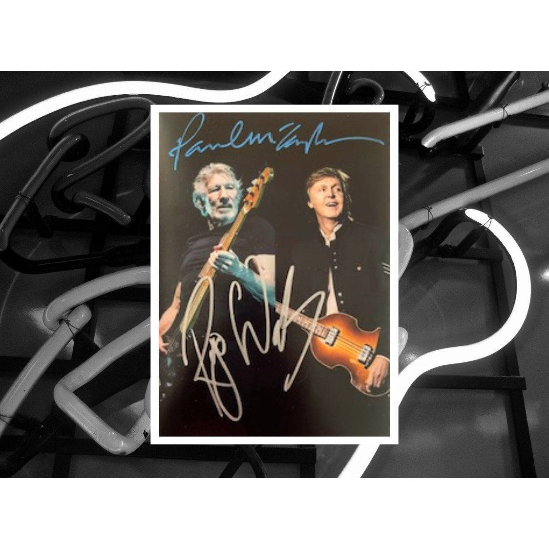 Roger Waters and Paul McCartney 5 x 7 photo signed with proof