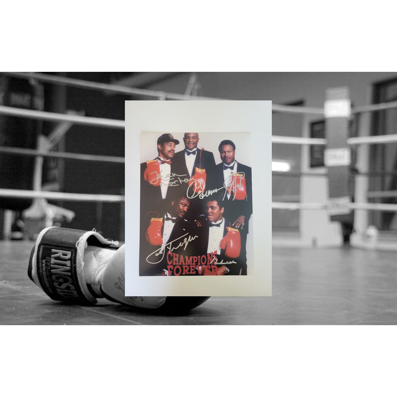 Ken Norton George Foreman Larry Holmes Joe Frazier Muhammad Ali 8 x 10 photo signed with proof