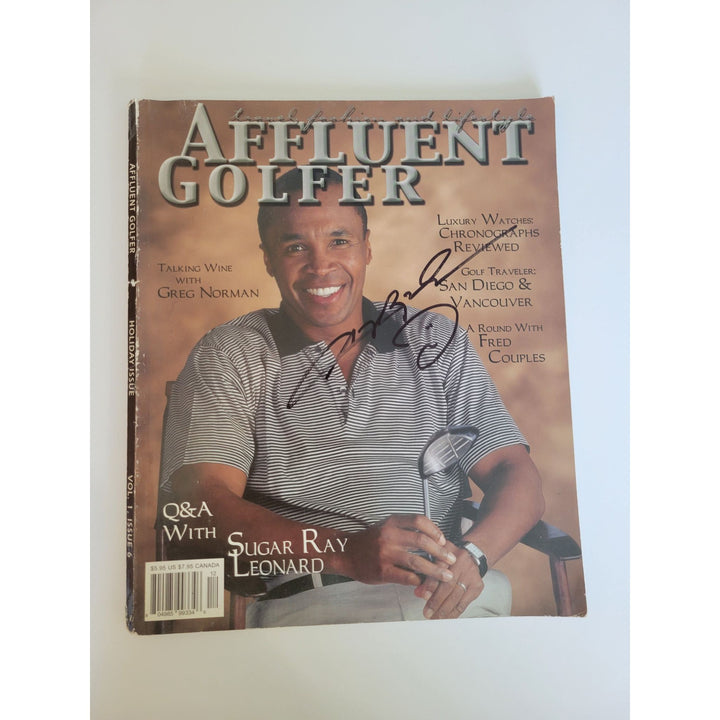 Sugar Ray Leonard full magazine signed with proof - Awesome Artifacts 