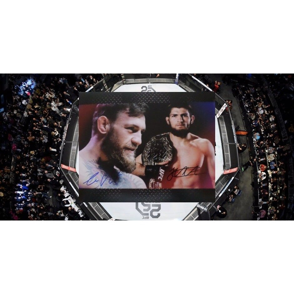 Khabib nurmagomedov and Conor McGregor 8 x 10 signed photo - Awesome Artifacts 