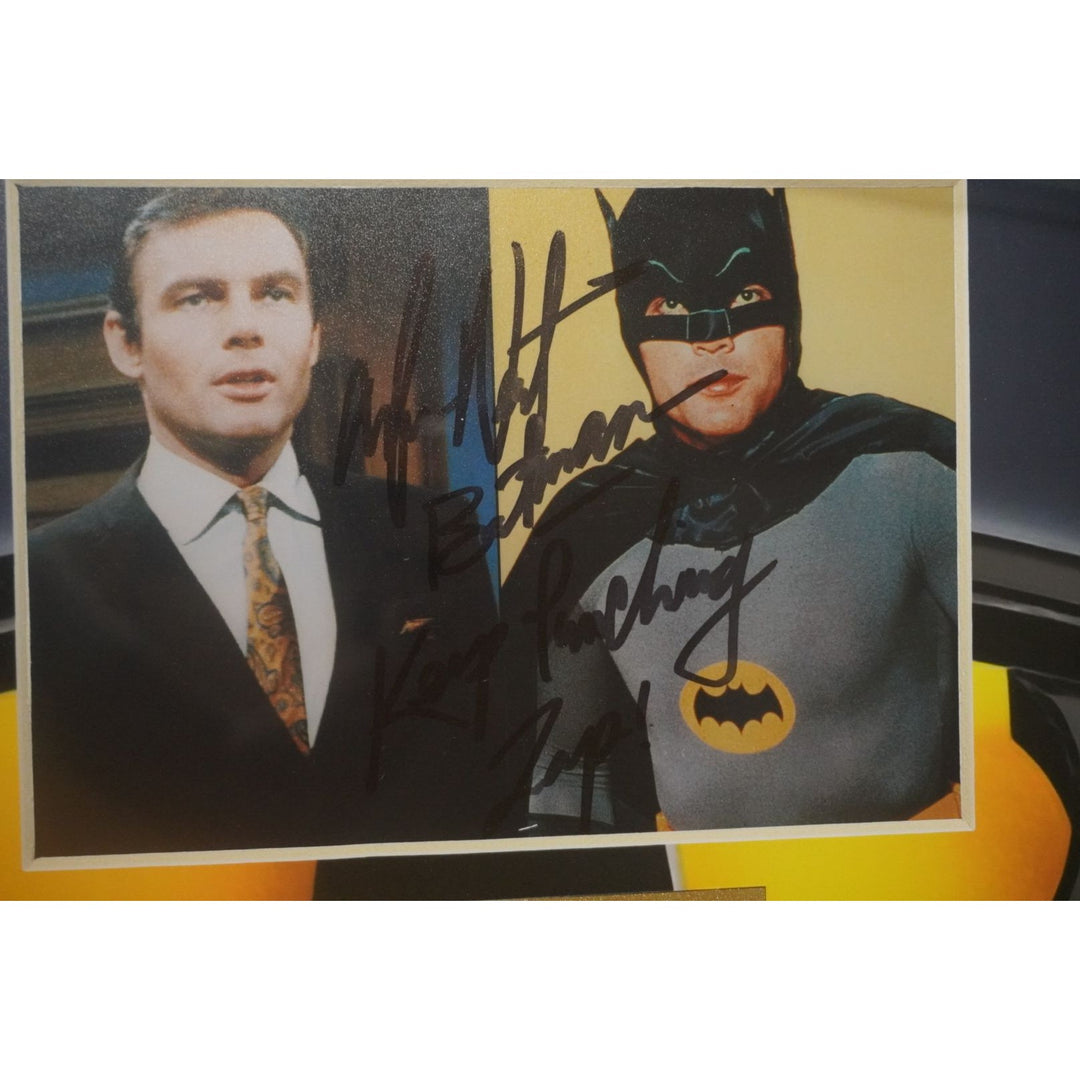 Batman Adam West, Michael Keaton, Christian Bale, Robert Pattinson, George Clooney, Ben Affleck 5x7 photos framed and signed with proof