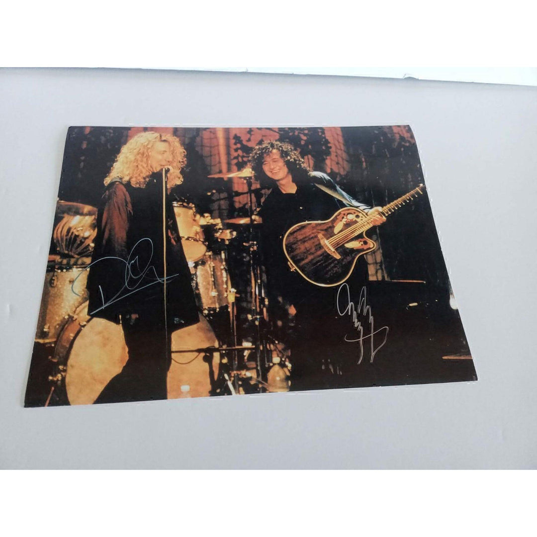 Jimmy Page and Robert Plant Led Zeppelin 8 by 10 signed photo with proof