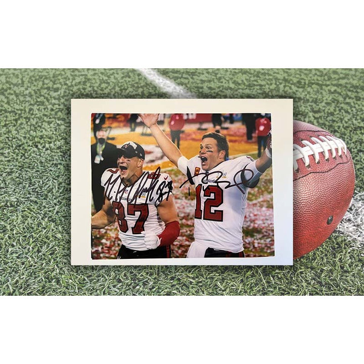 Tom Brady and Rob Gronkowski Tampa Bay Buccaneers 8x10 photo signed with proof