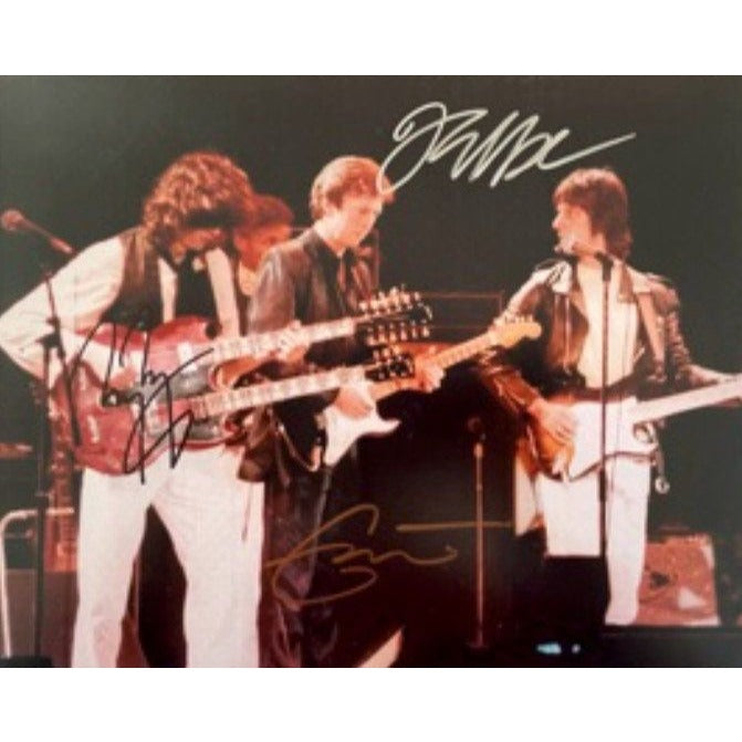 Jeff Beck Jimmy Page and Eric Clapton 8 x 10 signed photo with proof