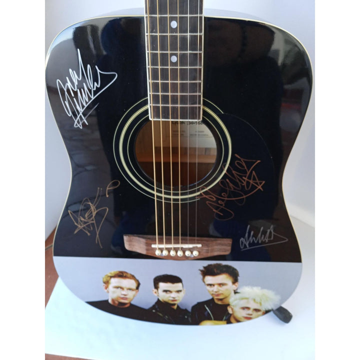 Depeche Mode David Gahan Martin Gore Andy Fletcher Alan Wilder One of a Kind full size acoustic guitar signed with proof